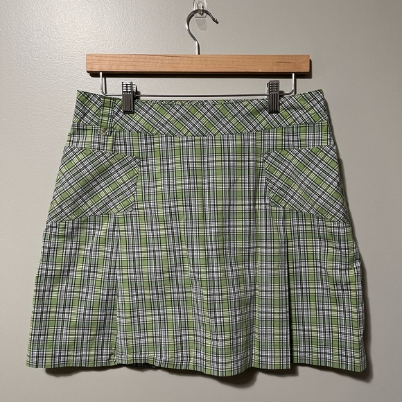 Lole Green Plaid Water Repellent Quick Dry Skort - Picture 1 of 10